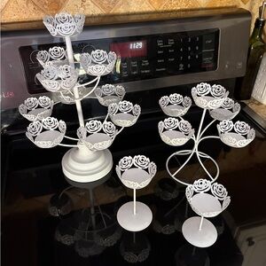 Elegant White Cupcake Stand Set